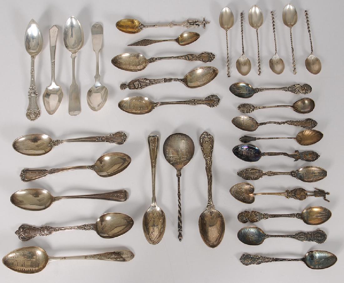 Sterling Spoons, Including Souvenir Spoons (1 of 3)