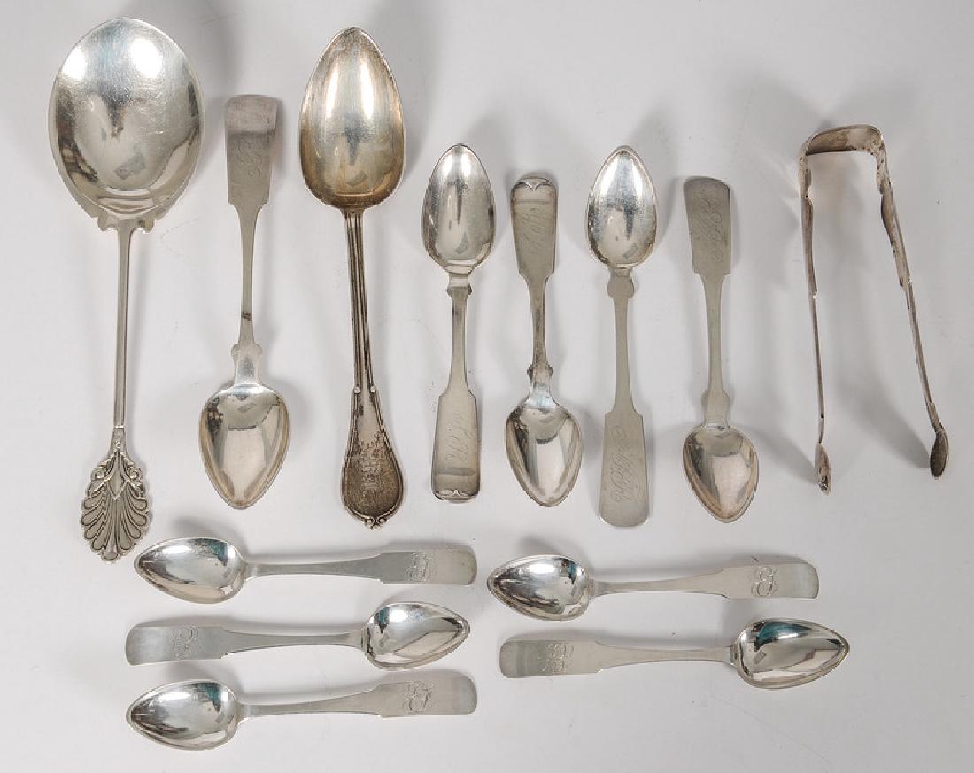 American Coin Silver Spoons and Tongs, Plus (1 of 9)