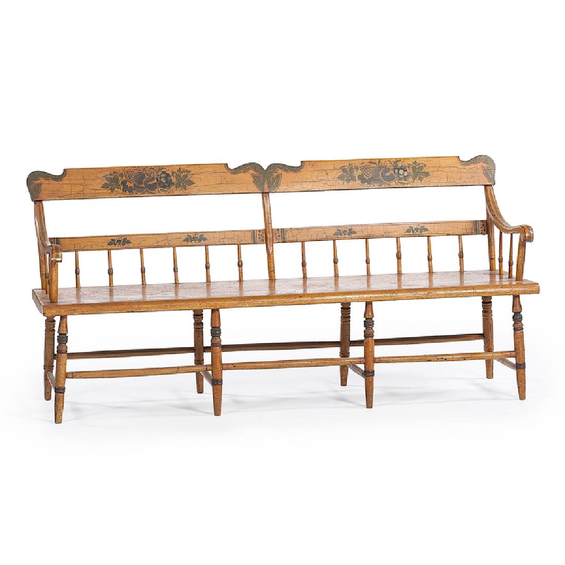 Paint Decorated Windsor Bench (1 of 5)