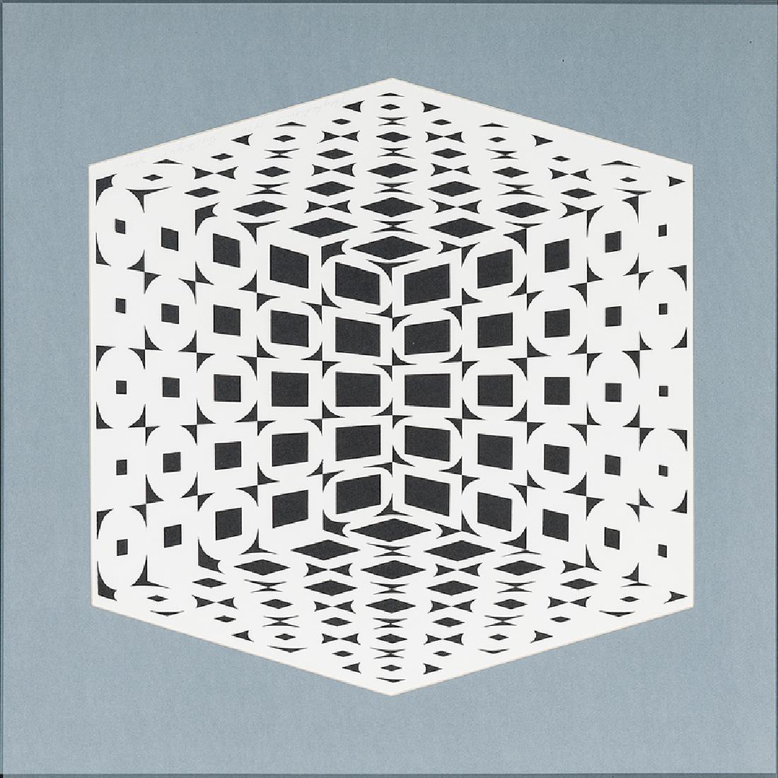 Roy Ahlgren (American, 1927-2011): Polyhedron I serigraph titled and dated 1970 in margin l.l. signed and numbered 3/100 in pencil in margin l.r. framed 17.5 x 17.25 in. (sight)
