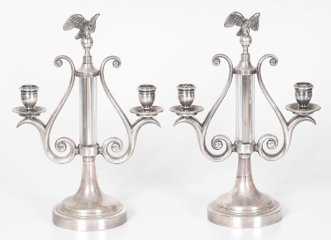 Pewter Candlesticks with Eagle Finials (1 of 1)