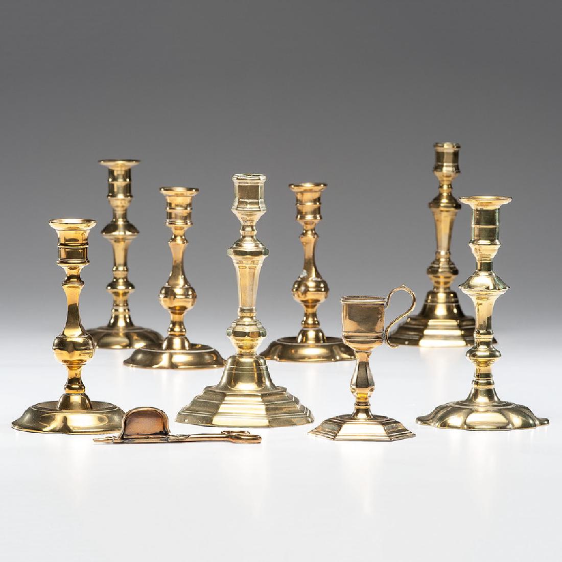 Brass Candlesticks, Snuffer, and Wick Trimmer (1 of 3)