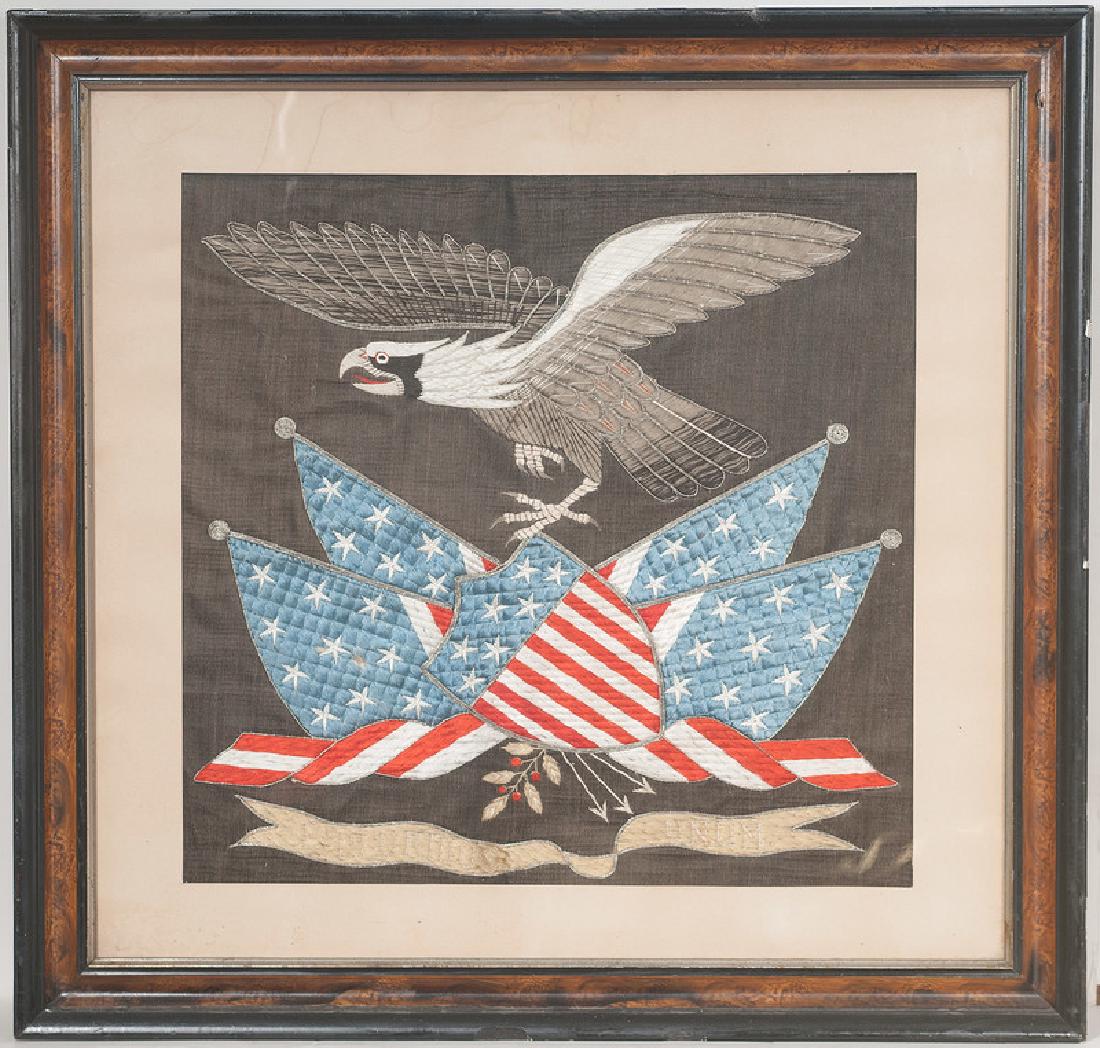 Philadelphia Centennial Framed Silk American Eagle (1 of 1)