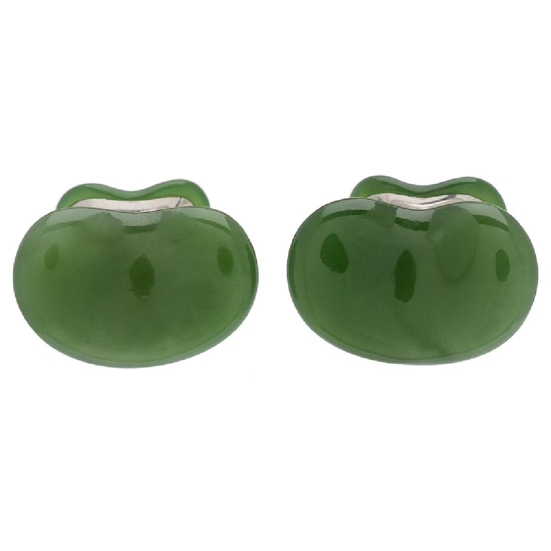 Elsa Peretti for Tiffany & Co. Green Jade Cufflinks in (1 of 4)