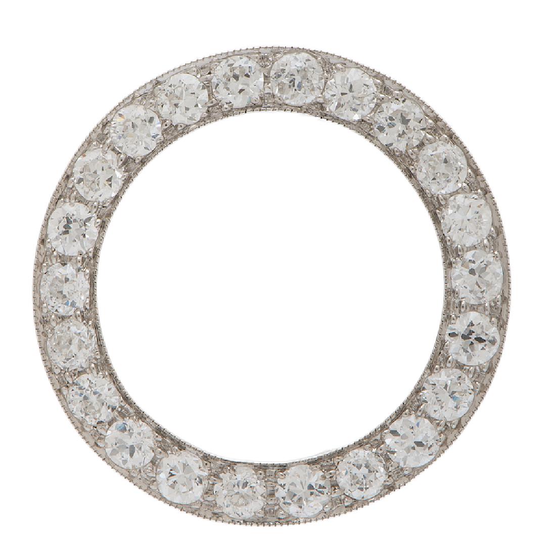 Diamond Circle Brooch in Platinum (1 of 1)
