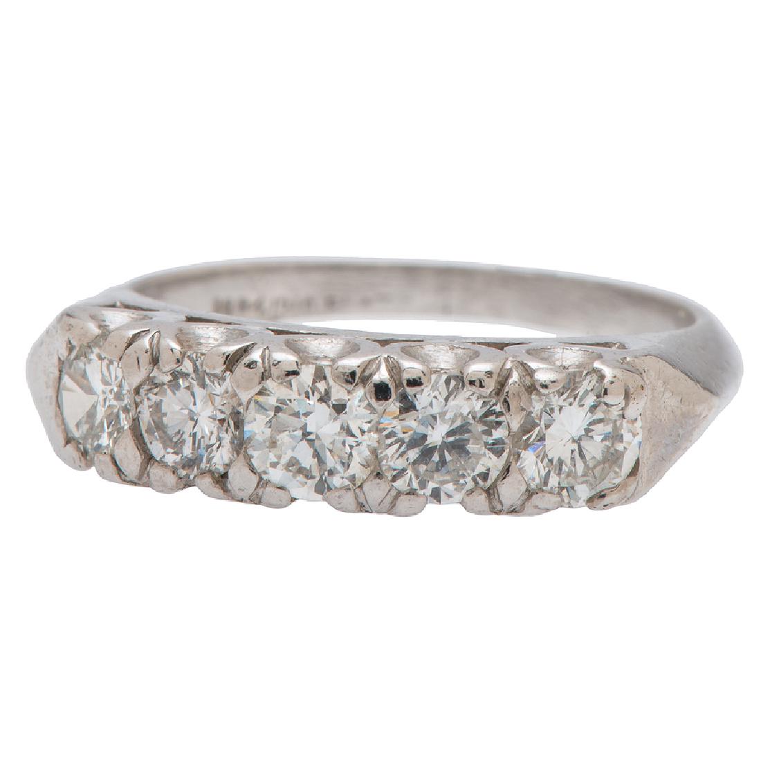 Five Stone Diamond Band Ring in Platinum (1 of 2)