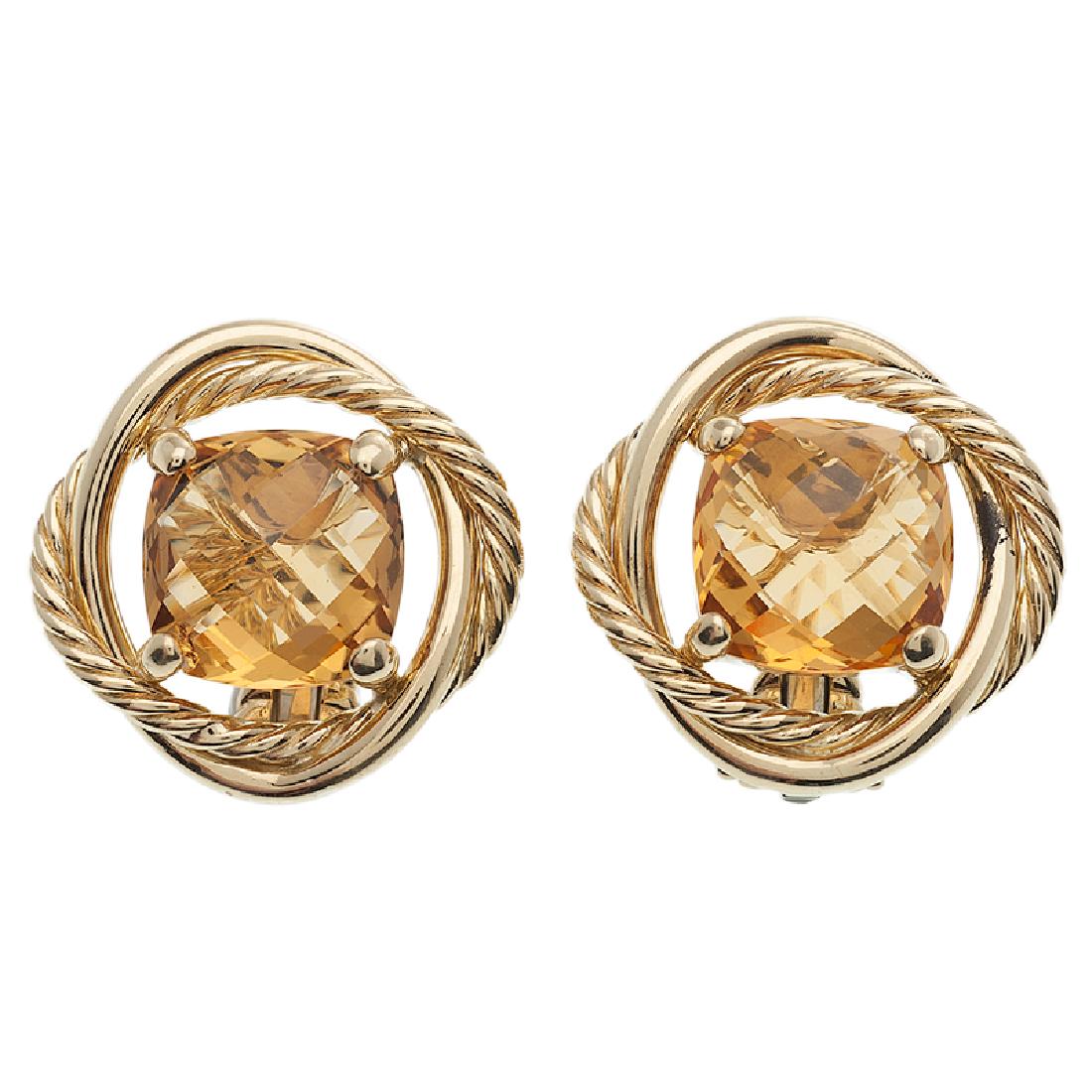 David Yurman Infinity Earrings in 18 Karat Yellow Gold (1 of 2)