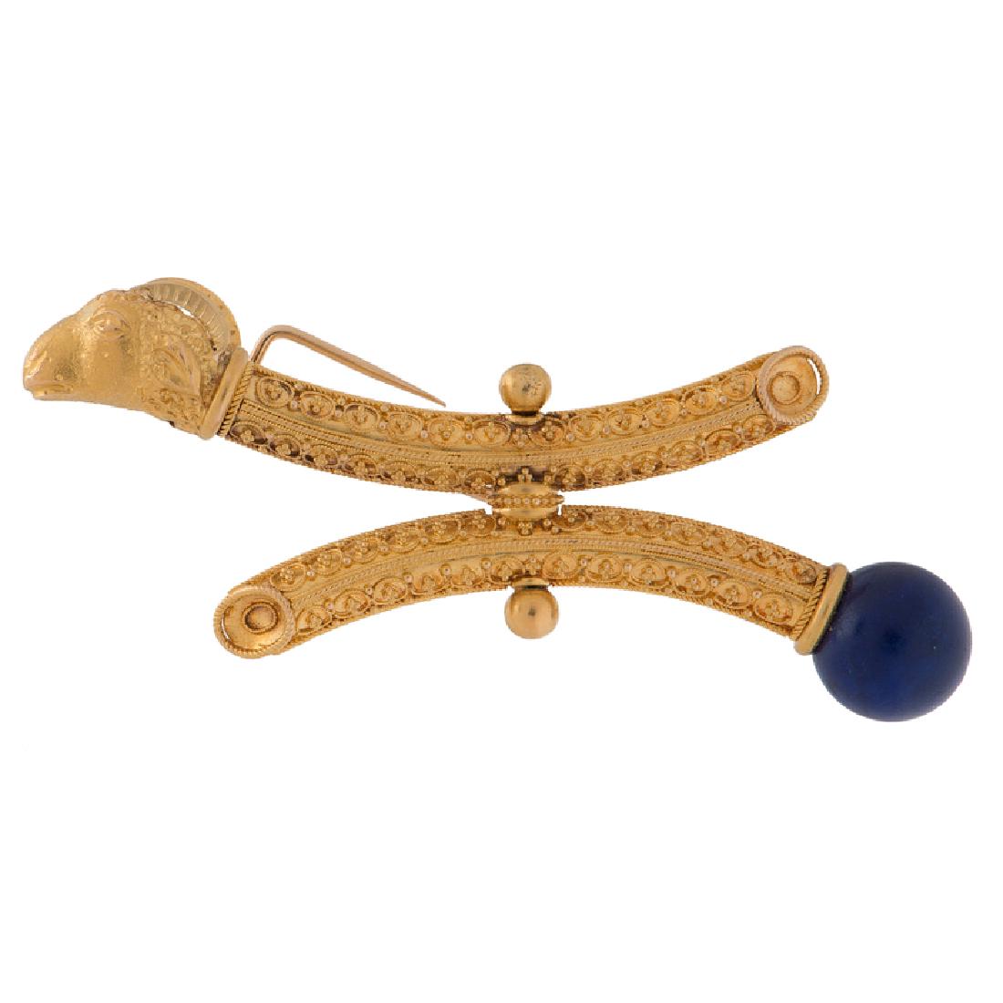 Ram's Head Brooch in 18 Karat Yellow Gold (1 of 2)