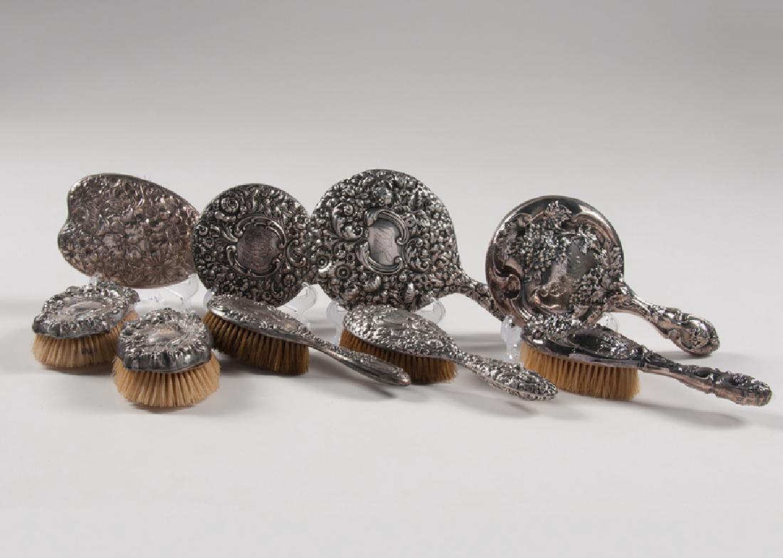 Ornate Sterling Hand Mirrors and Brushes (1 of 1)