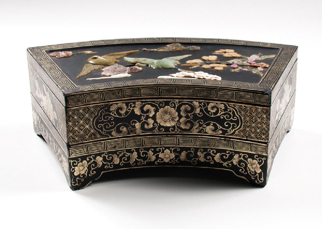Chinese Stacking Box with Hardstone Insets (1 of 3)