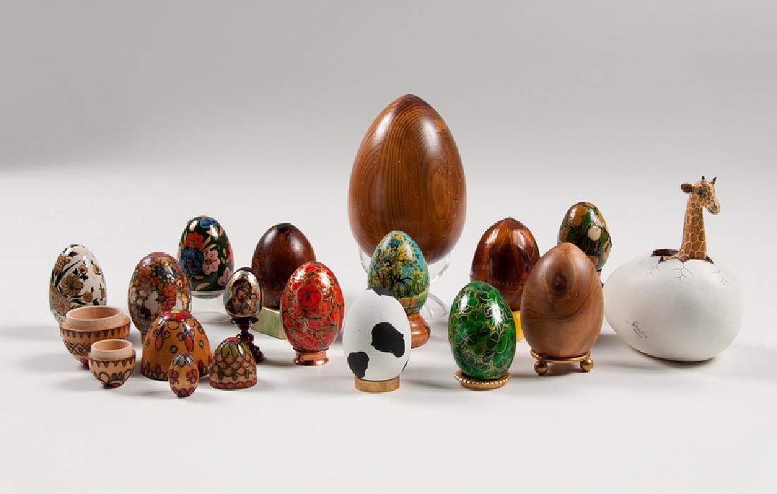 Decorative Painted Wood Eggs, Plus (1 of 1)