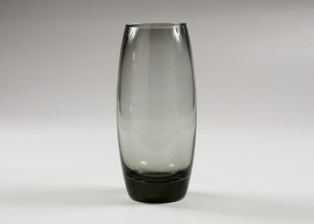 Holmegaard Swedish Mid-Century Glass Vase: Swedish, mid-20th century. A hand-blown glass vase by Holmegaard, marked for maker and dated 1959 on underside, and marked with museum accession number; ht. 9.75, dia. 4.25 in.Â