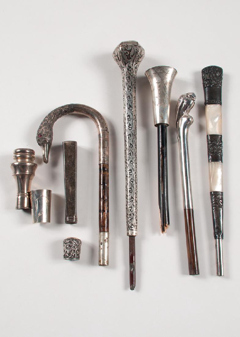 Sterling Cane Handles and Tips, Plus (1 of 1)