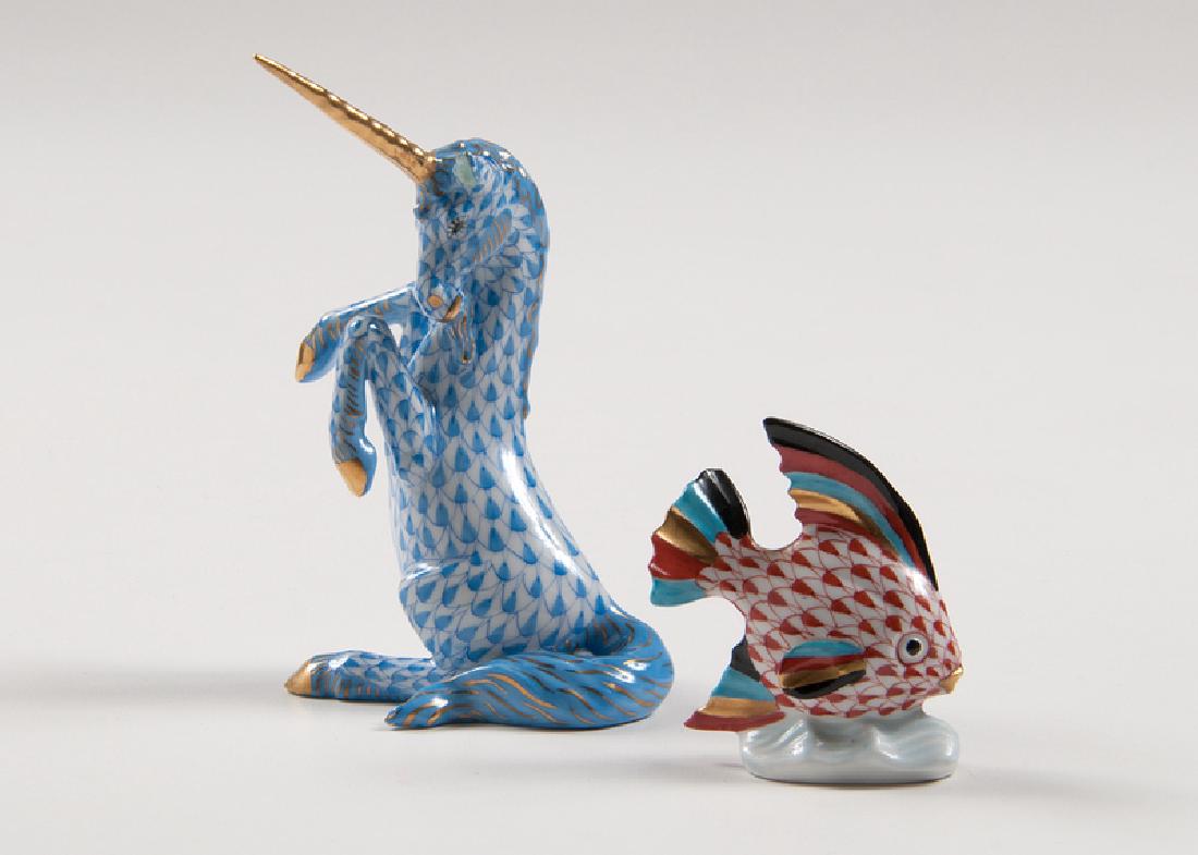 Herend Fishnet Unicorn and Fish (1 of 2)