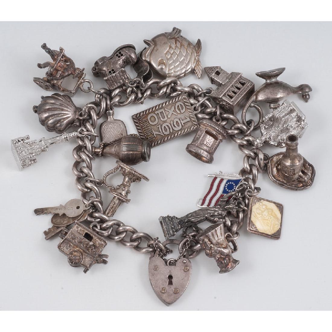 Sterling Silver Charm Bracelet 54.3 Dwt. (1 of 2)