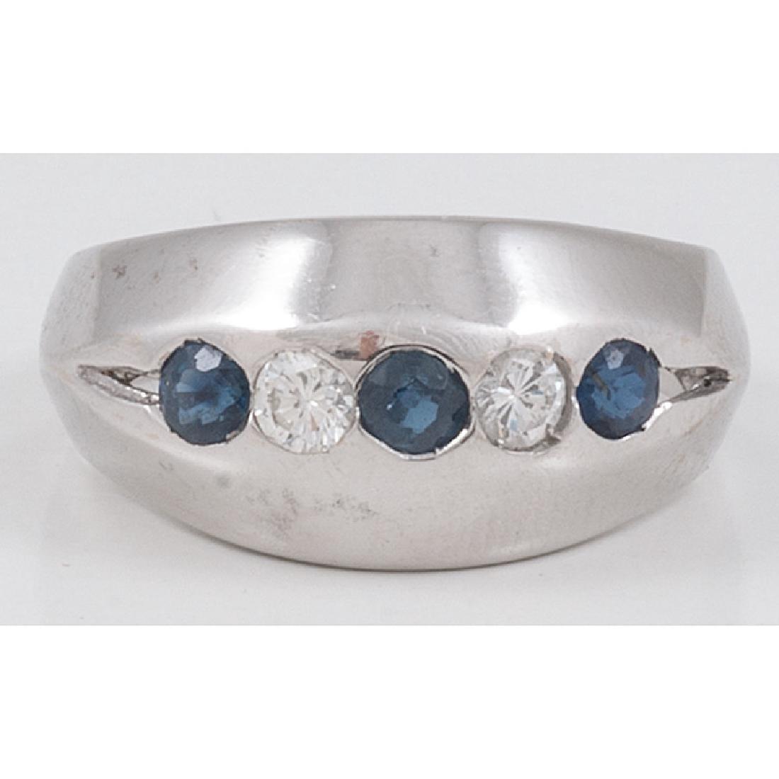 Sapphire and Diamond Ring in 18 Karat White Gold 2.5 (1 of 3)
