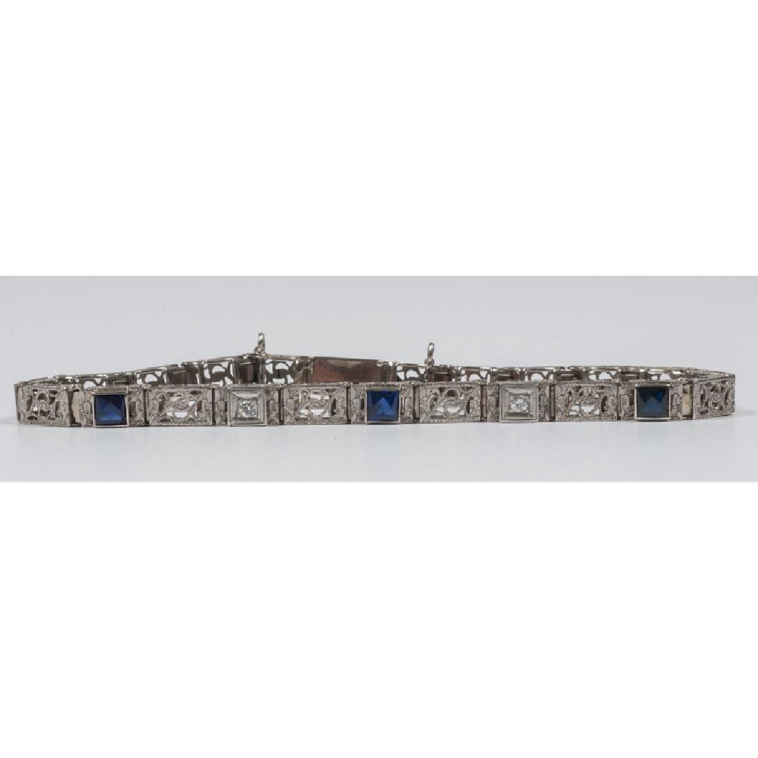 Art Deco Bracelet in 10 Karat White Gold 6.4 Dwt. (1 of 2)