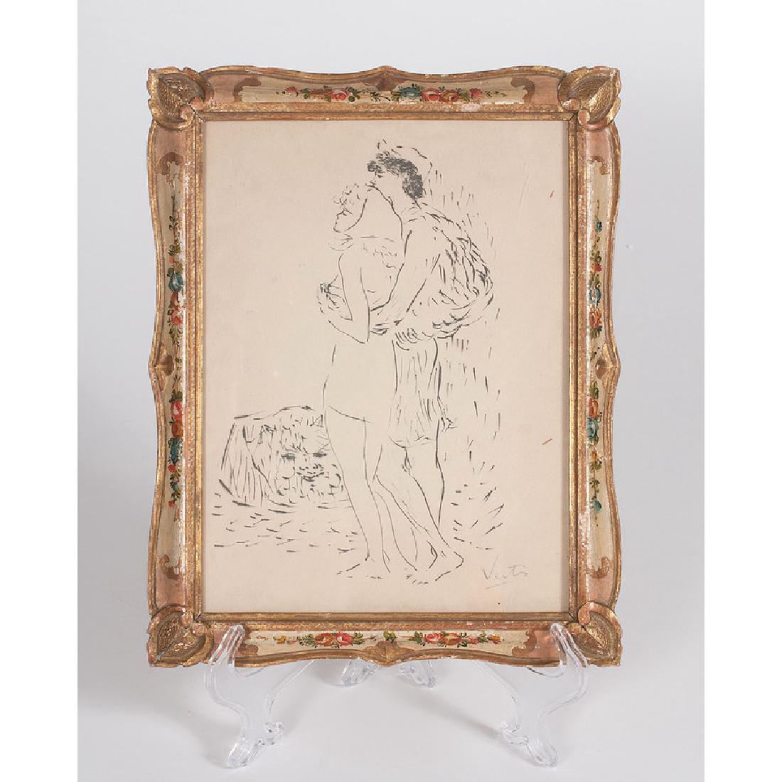 Marcel Vertes (French, 1895-1921): Daphnis et Chloé etching signed l.r. framed 9 x 6.5 in. (sight)