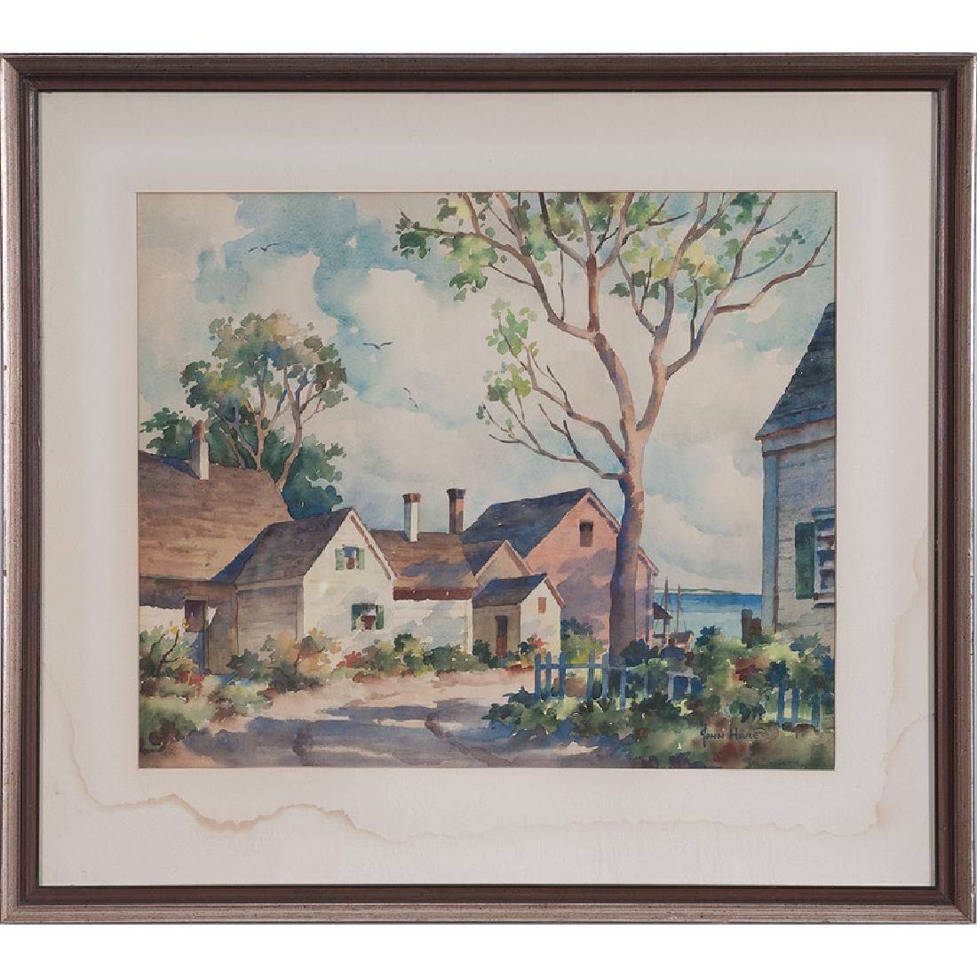 John Cuthbert Hare (American, 1908-1978): Cottage in Landscape watercolor signed l.r. framed 12.75 x 15.75 in. (sight)
