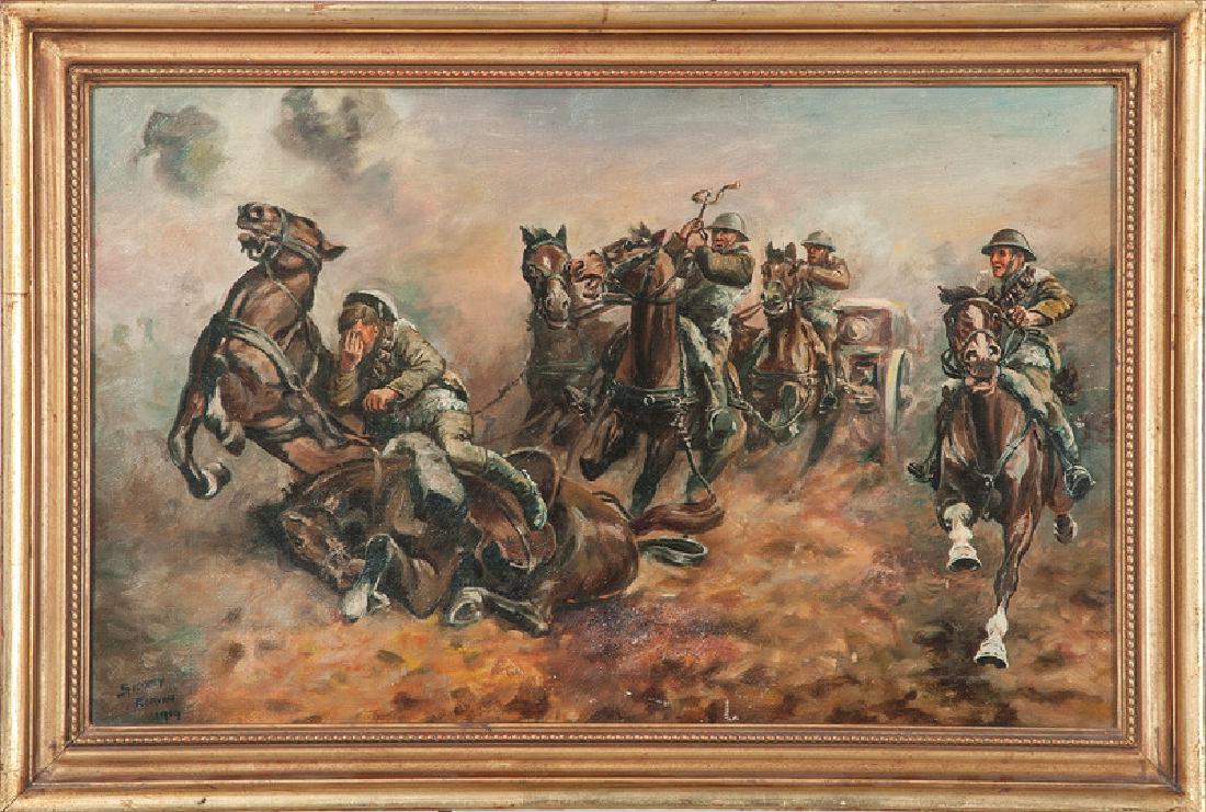 Sidney Corvin, Oil on Board, British Horse Artillery (1 of 1)