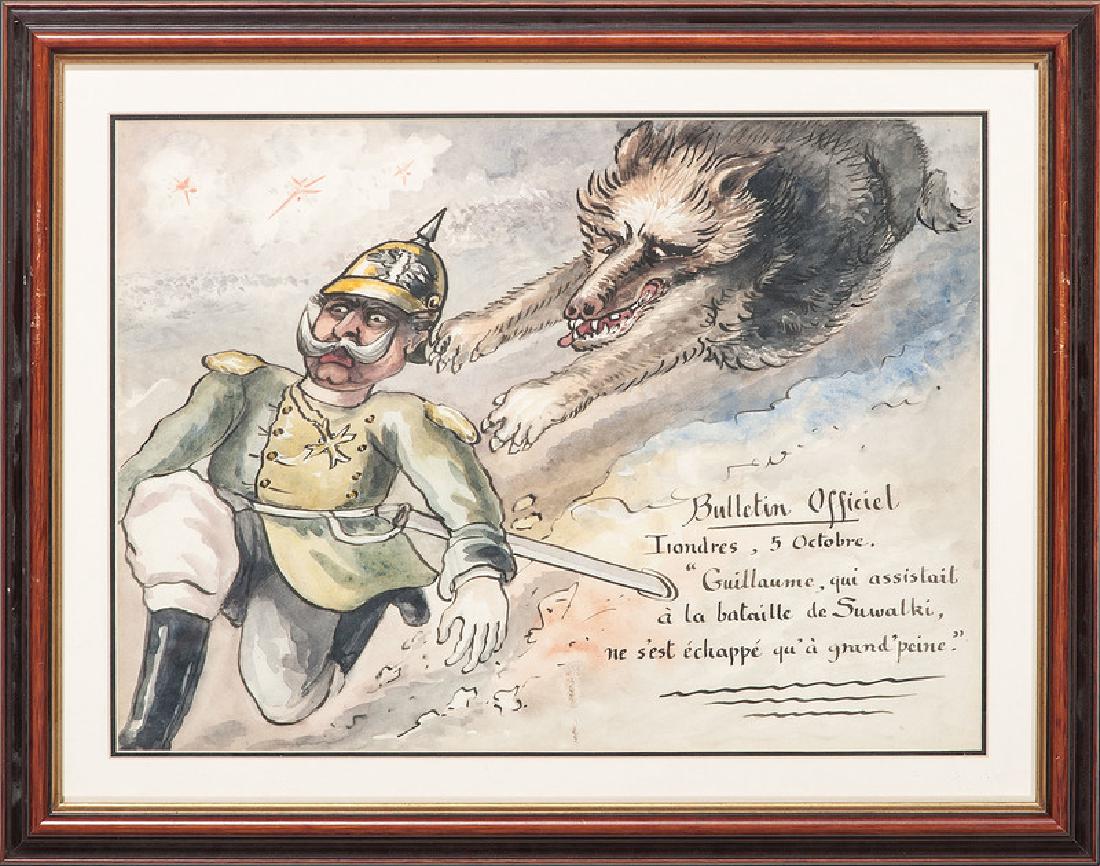 Lot of Three World War I French Cartoons (1 of 3)