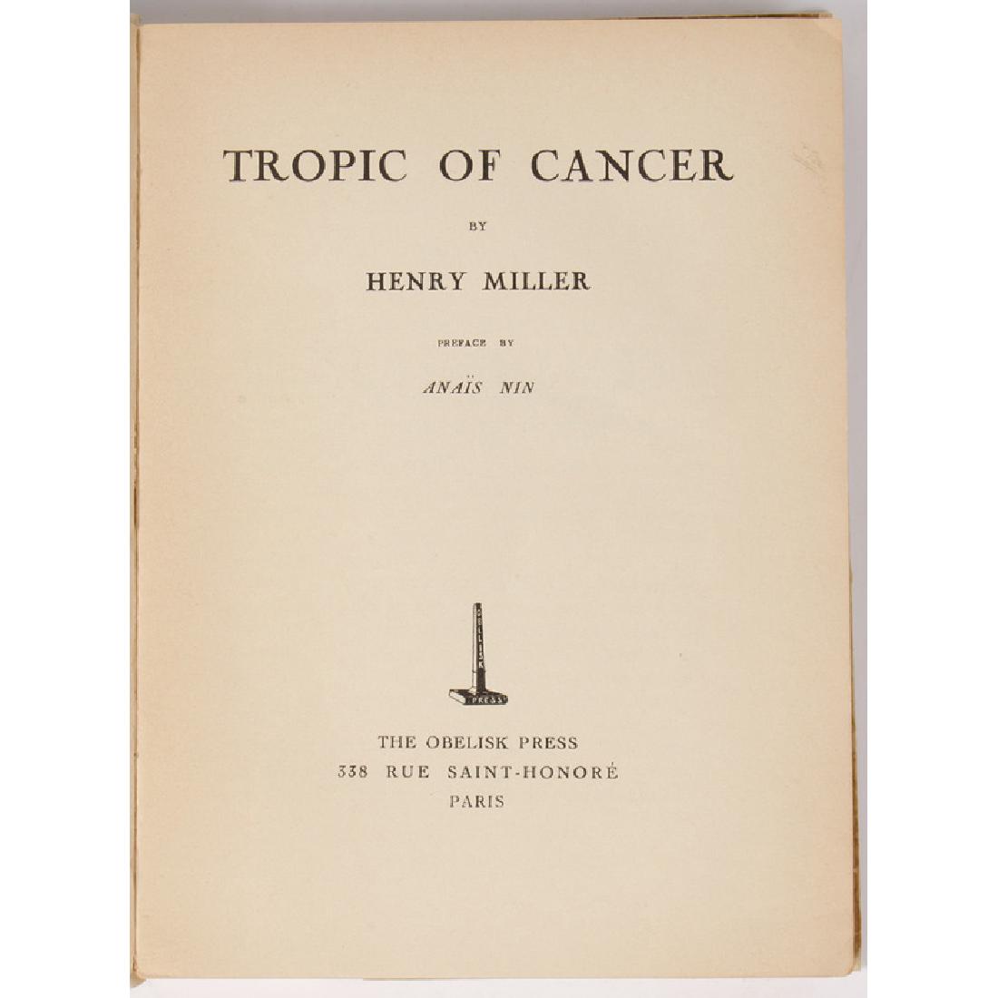 [Literature - Modern Firsts] Rare 1st Printing, Henry: [Literature - Modern Firsts] Rare 1st Printing, Henry Miller, Tropic of Cancer, Obelisk Press Paris - 1934 in Restored Pictorial Wrappers Miller, Henry. TROPIC OF CANCER. Paris: Obelisk Press, (1934).