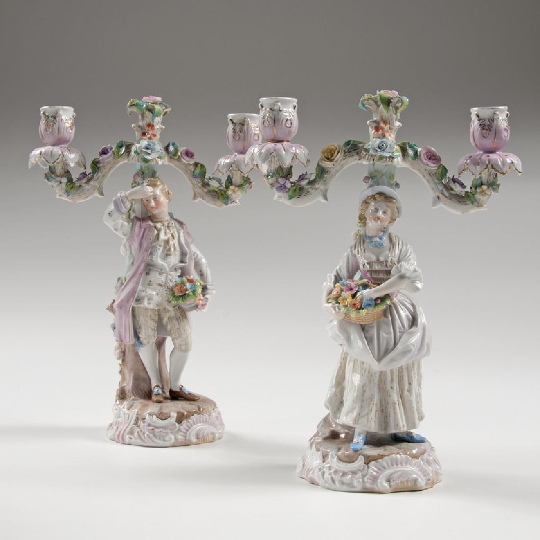 Pair Meissen Figural Candelabras (1 of 3)