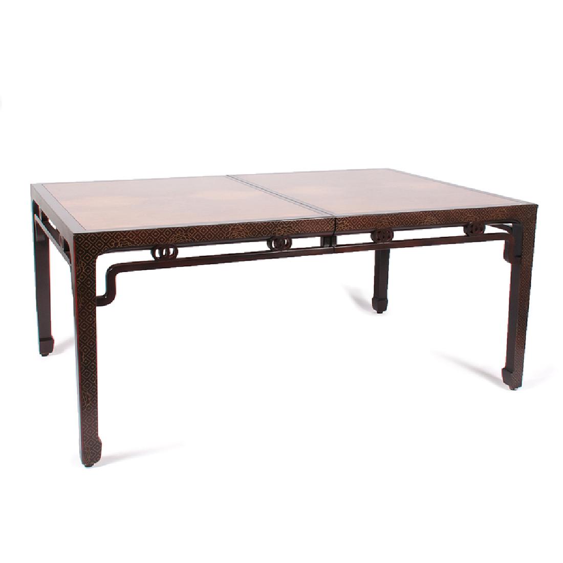 Baker Chinoiserie Dining Table and Chairs, Lot of Nine (1 of 3)