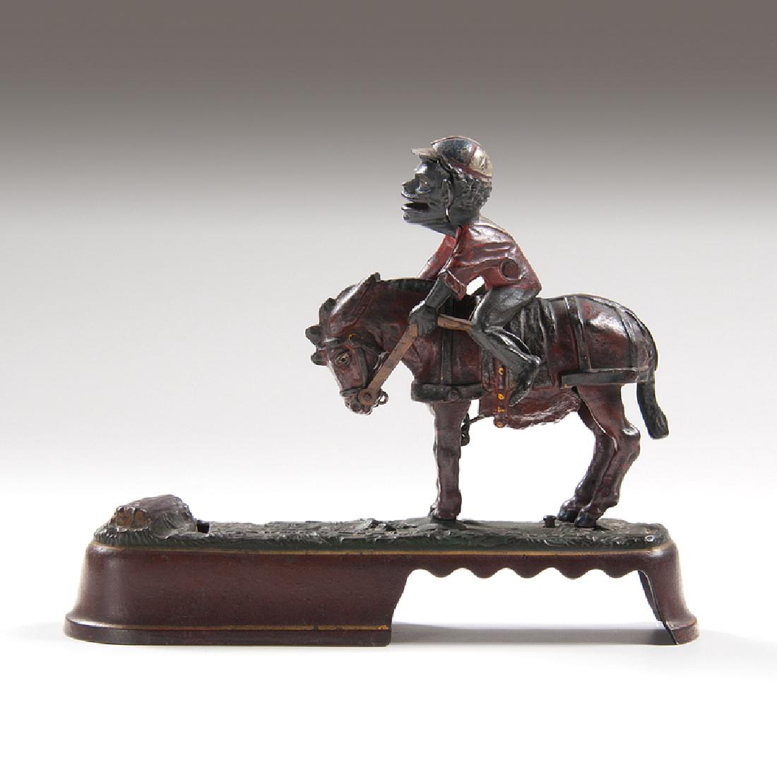 J. & E. Stevens 'Spise a Mule Jockey Mechanical Bank (1 of 3)