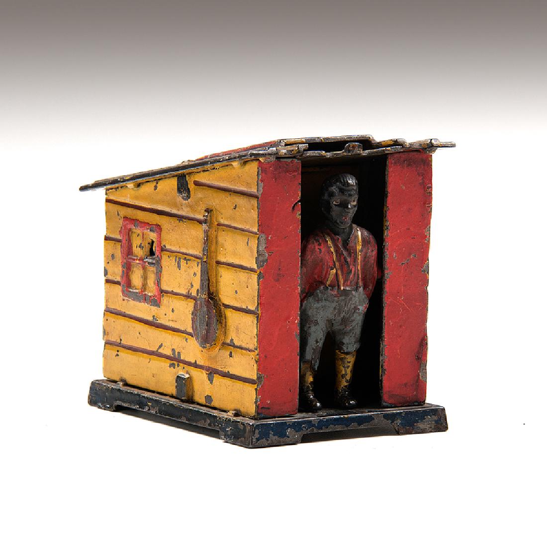 J. & E. Stevens Yellow Cabin Mechanical Bank (1 of 3)
