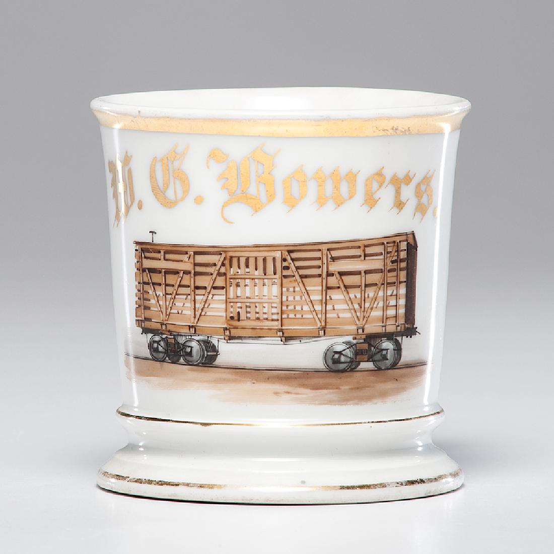 Occupational Shaving Mug of a Railroad Cattle Car (1 of 3)