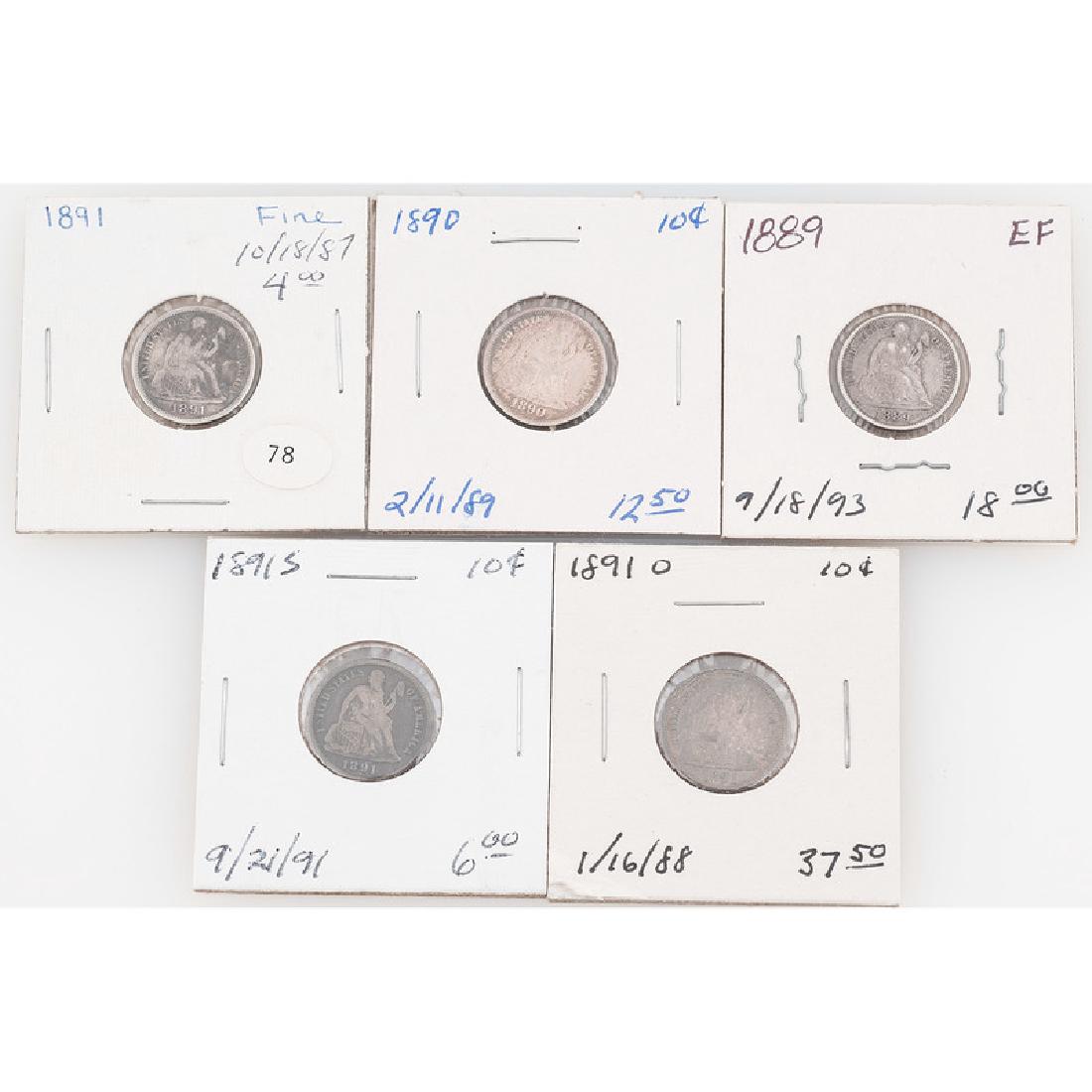 United States Liberty Seated Dimes 1889-1891 (1 of 2)