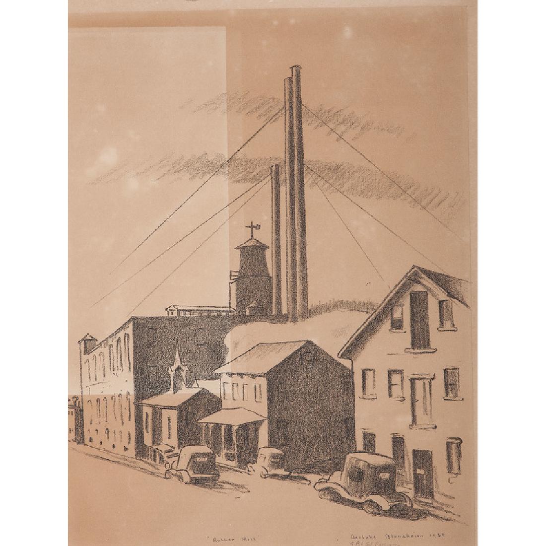 Adolphe Blondheim (American, 1888-1969): Rubber Mill lithograph signed and dated 1934 in pencil l.r. inscribed WPA Art Program in pencil l.r. titled in pencil l.c. framed 16.25 x 11.5 in. (sight)