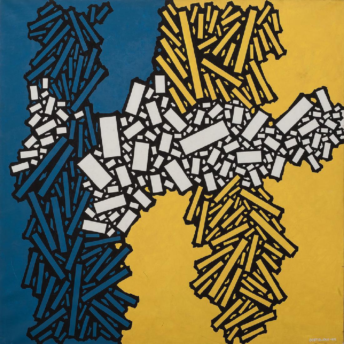 Jose Pedro Costigliolo (Uruguayan, 1902-1985): Untitled oil on canvas signed and dated 69 l.r. framed 39.5 x 39.5 in. (without frame) Provenance: Purchased by consignor from the Bruzzone Galeria De Arte (Uruguay) in the 1970s.