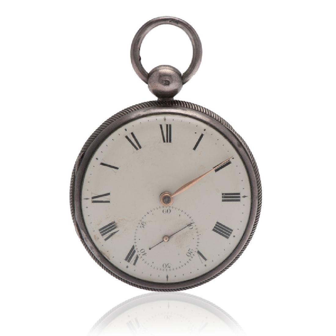 John Robinson Sterling Silver Open Face Pocket Watch (1 of 5)