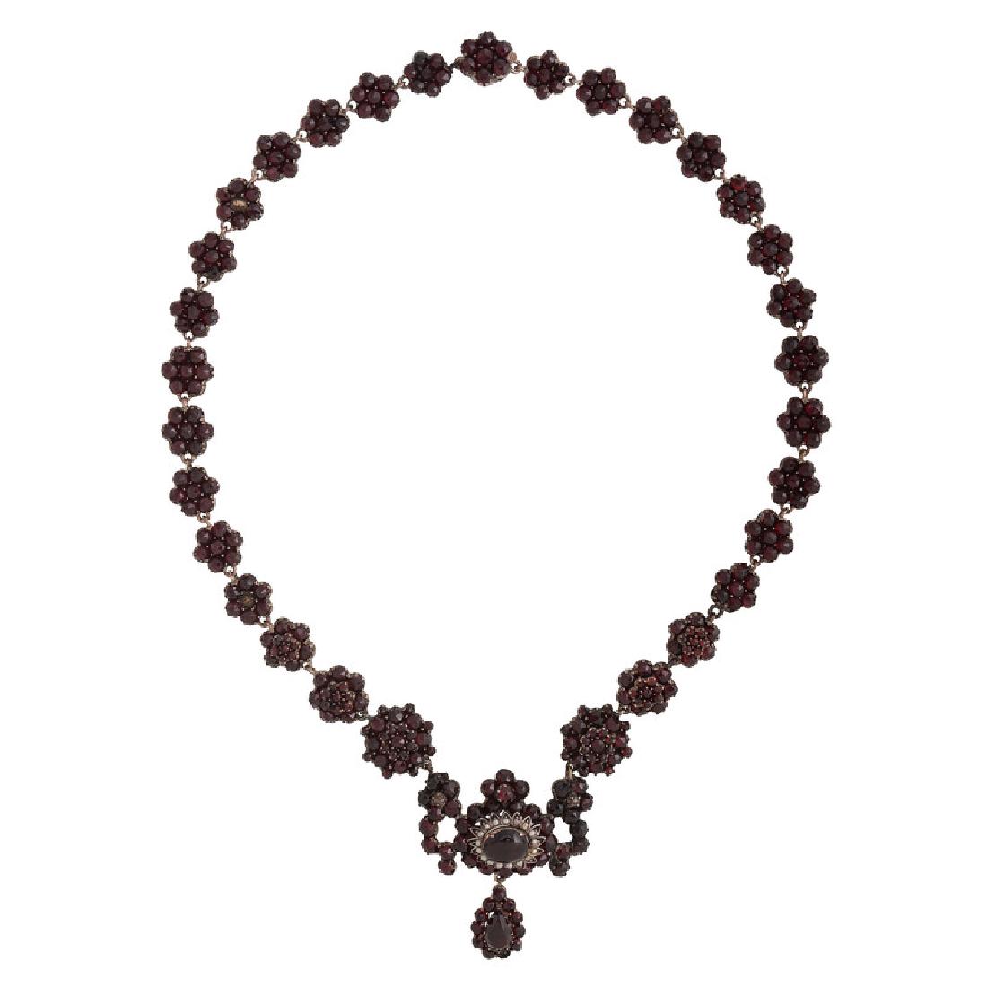 Gilt Metal Bohemian Garnet Necklace (1 of 4)