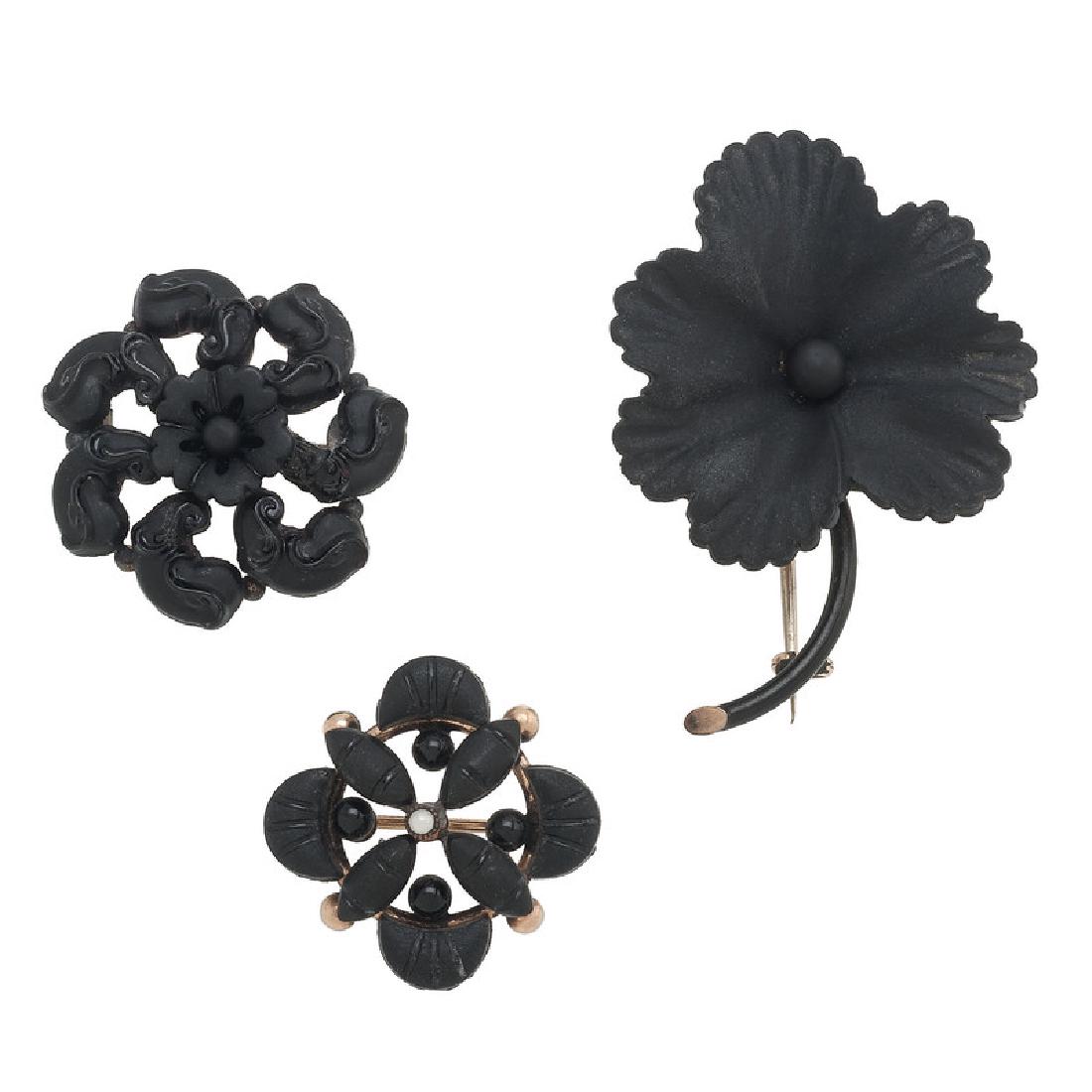 Gold Filled Victorian Mourning Brooches (1 of 2)