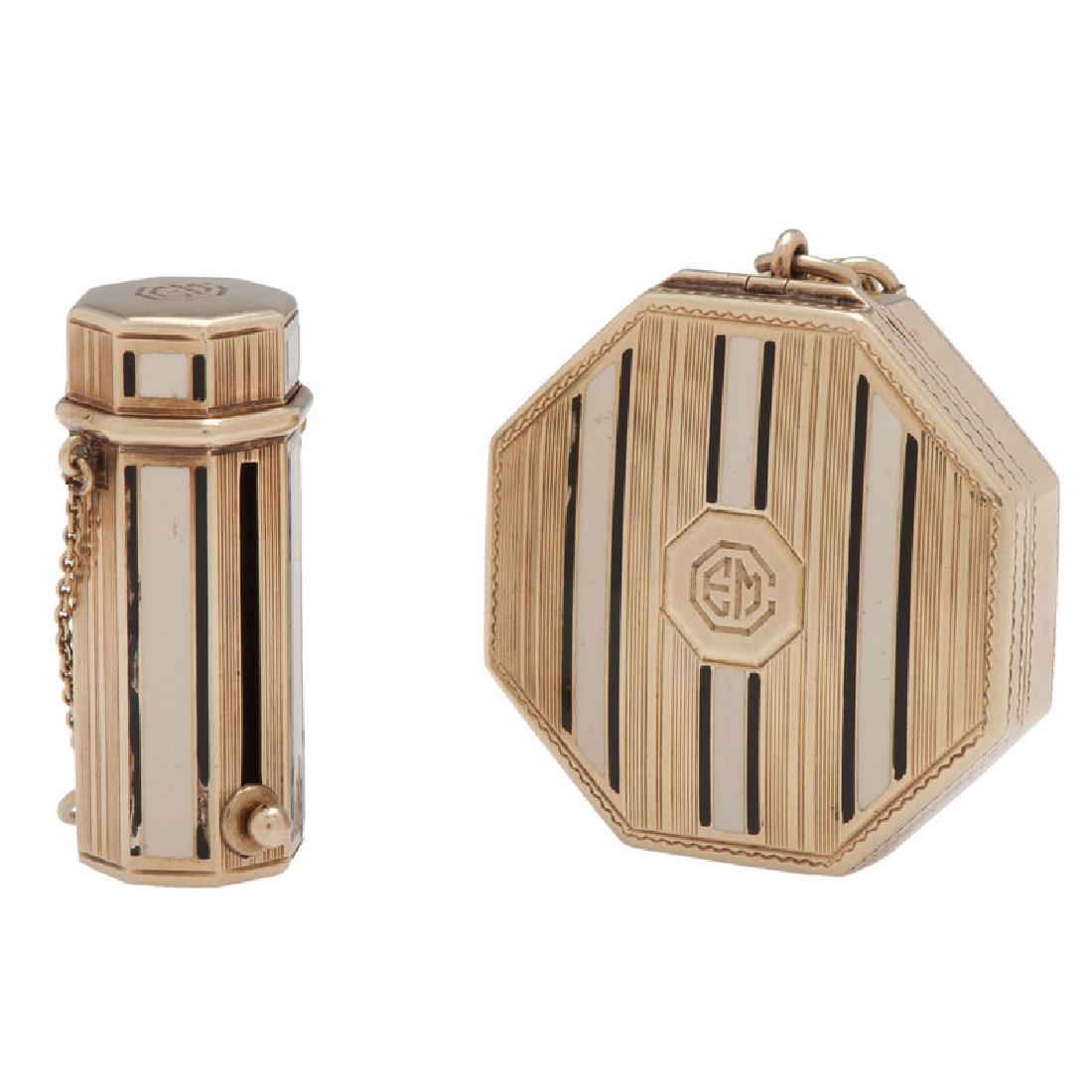 Tiffany & Co. 14 Karat Yellow Gold Art Deco Compact and (1 of 4)