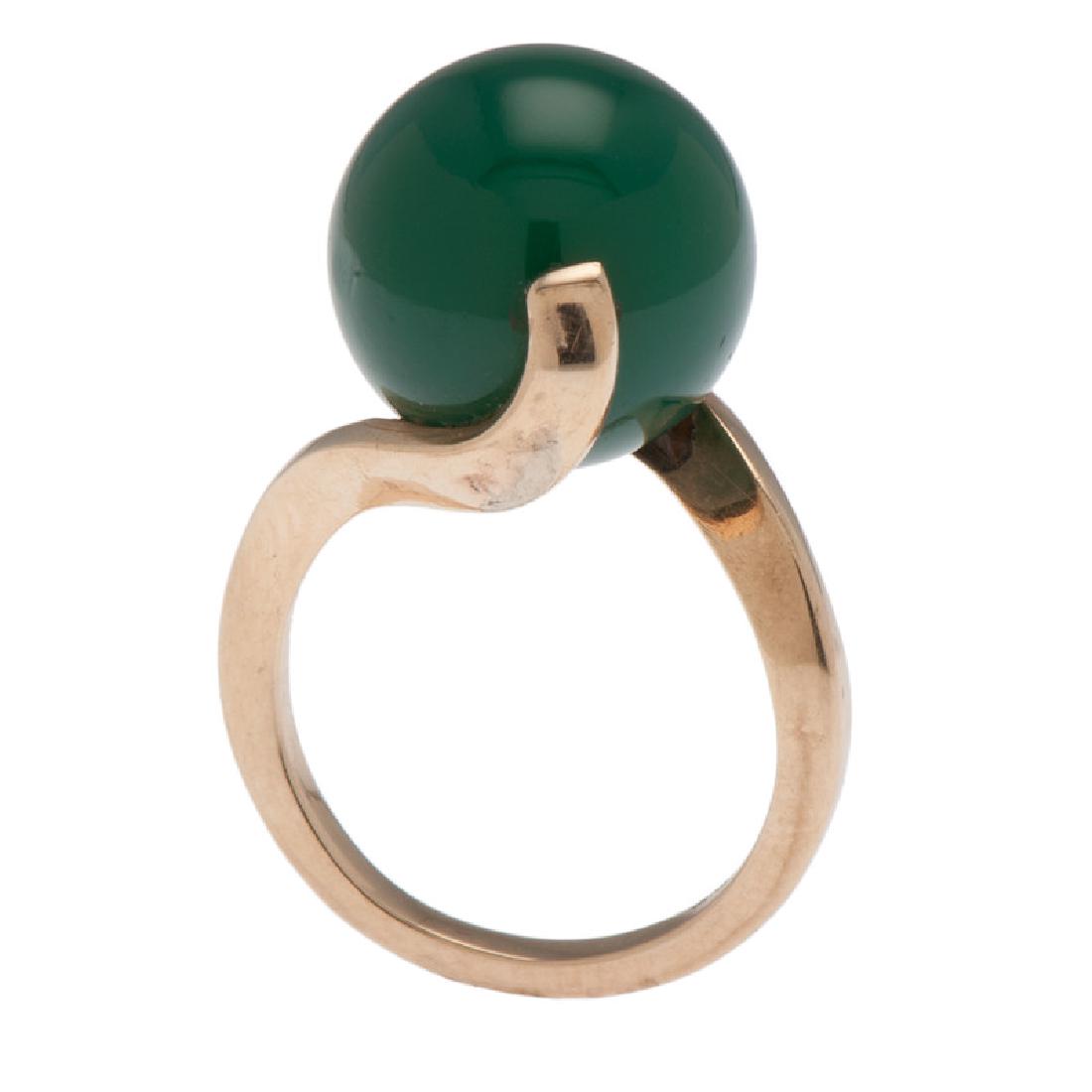 14 Karat Yellow Gold Green Onyx Ring (1 of 4)