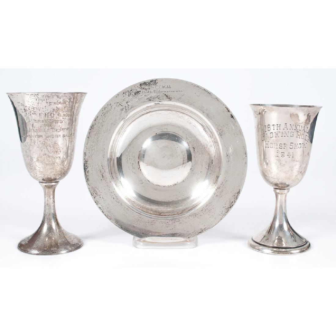 Tiffany Sterling Trophy Dish and Trophy Goblets (1 of 5)