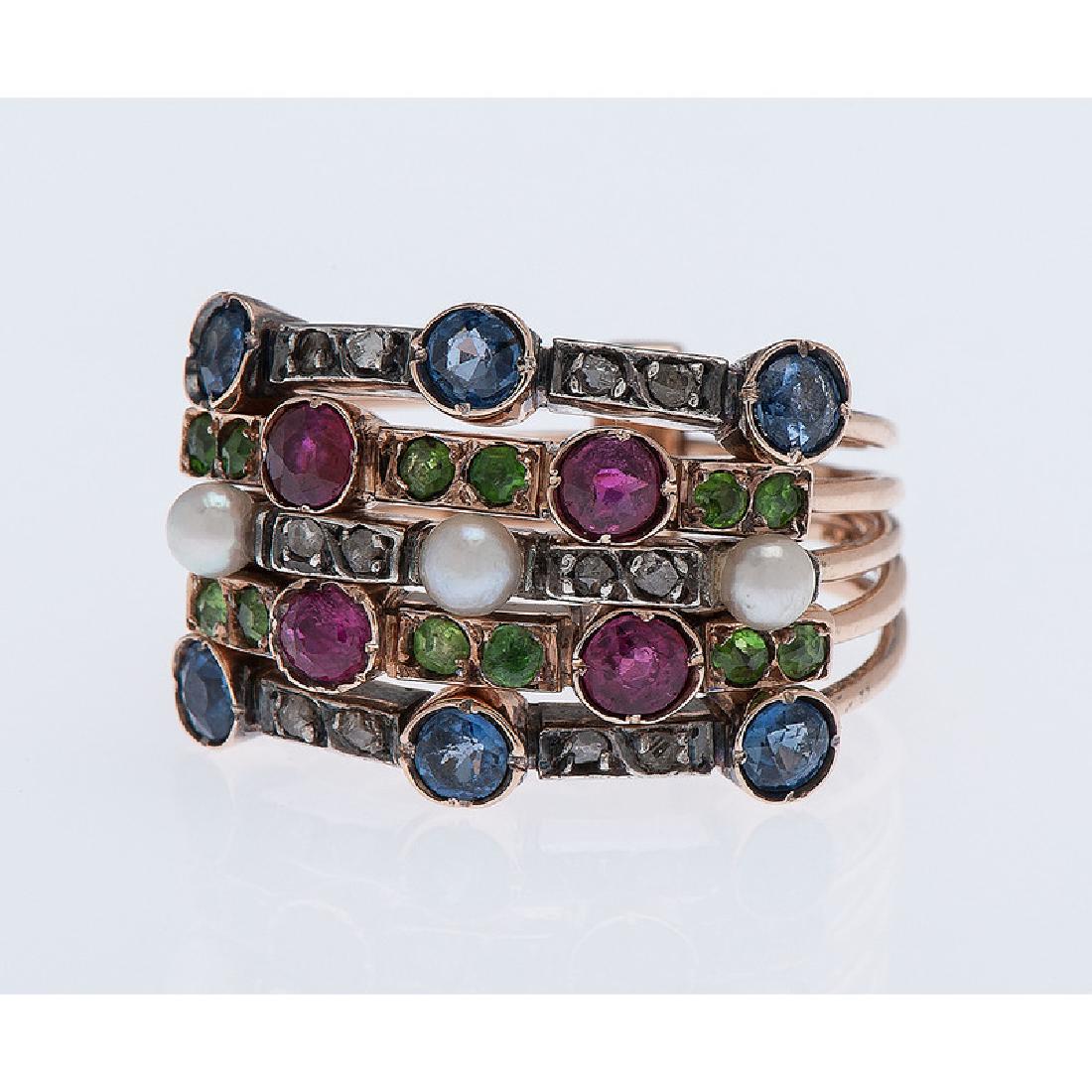 14 Karat Rose Gold Multi Stone Harem Ring (1 of 3)