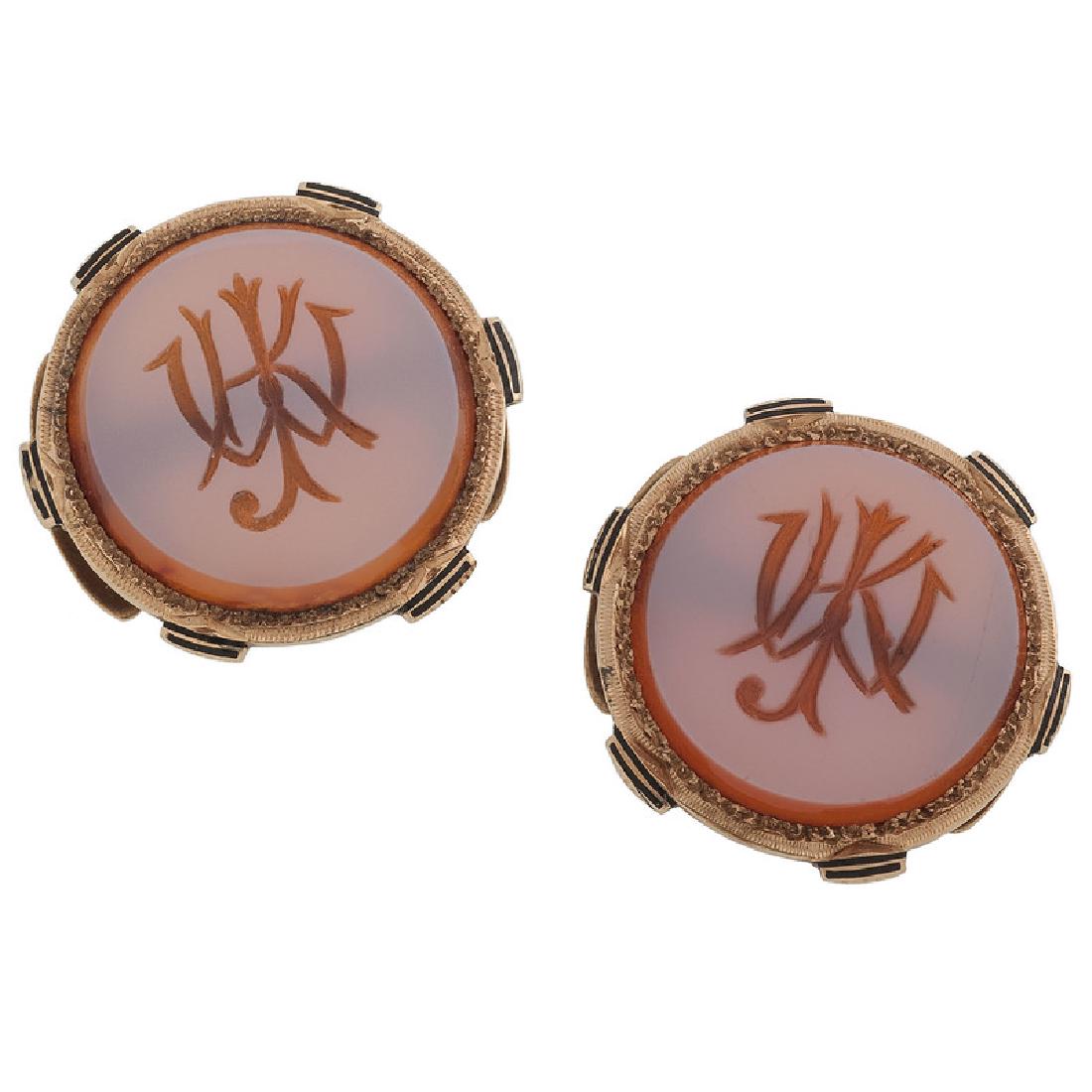 14 Karat Yellow Gold Victorian Button Covers (1 of 2)