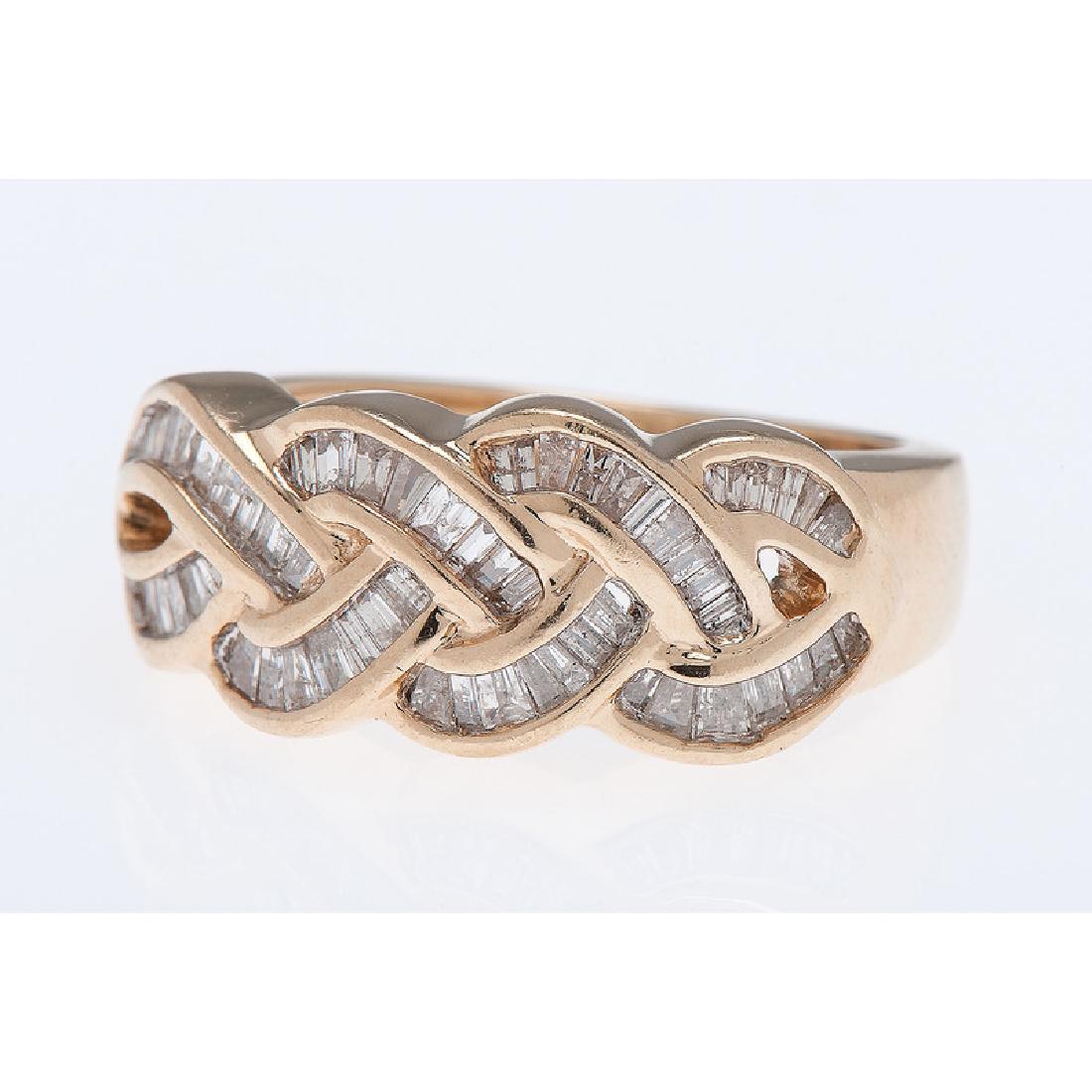 14 Karat Yellow Gold Diamond Braid Ring (1 of 4)