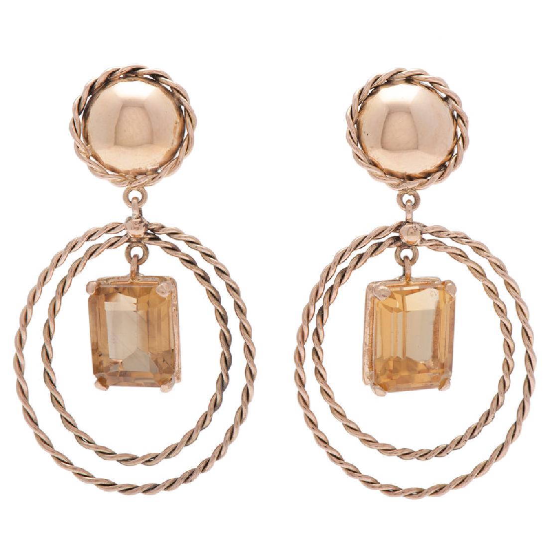 14 Karat Rose Gold Citrine Earrings (1 of 2)