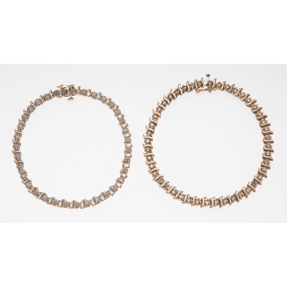 14 Karat Yellow Gold Diamond Bracelets (1 of 2)