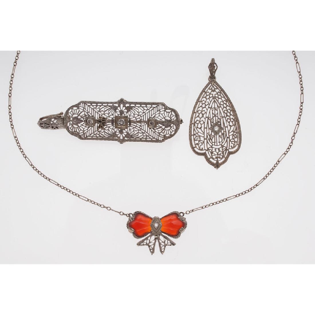 14 Karat White Gold Edwardian Jewelry (1 of 2)