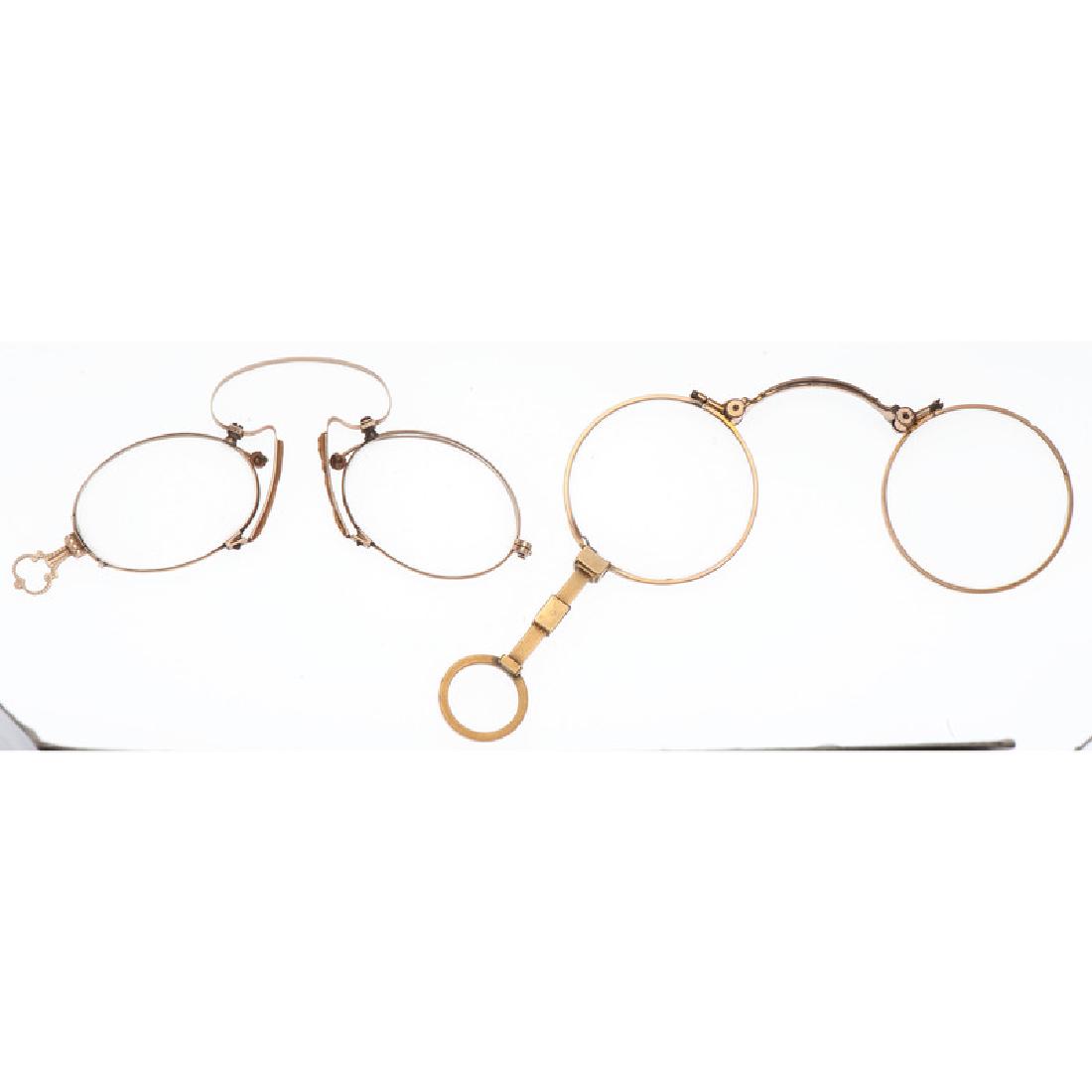 10 Karat Gold Pince Nez Glasses PLUS (1 of 2)