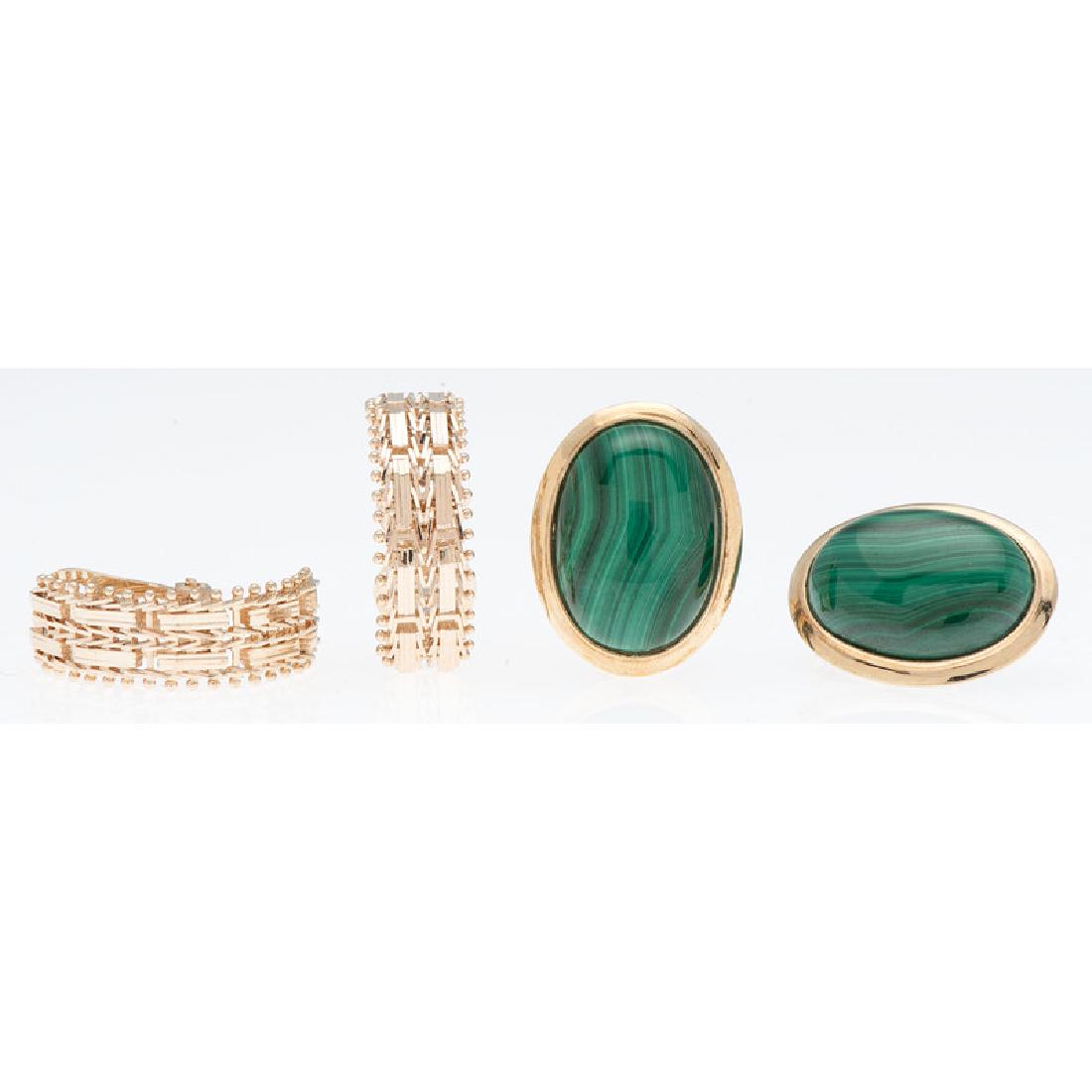 14 Karat Yellow Gold Malachite Earrings PLUS (1 of 2)