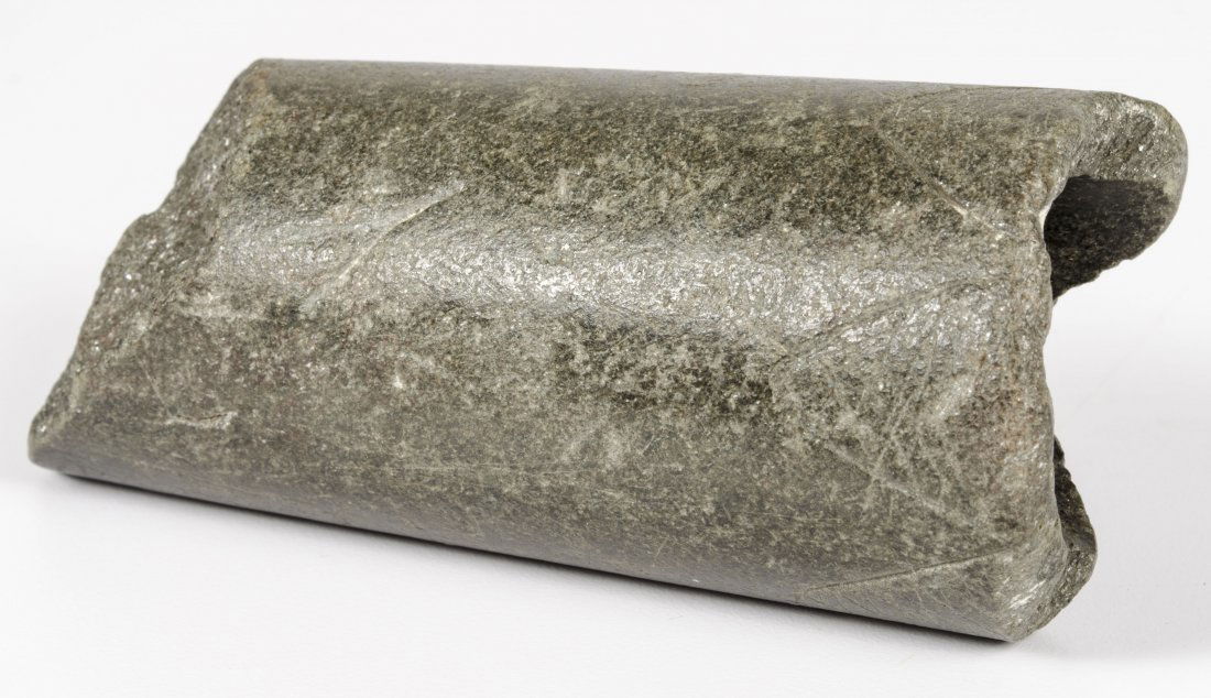 A Broken and Engraved Steatite Tube Pipe: Late Archaic Period, 3000-1000 B.C.length 4.5 in.