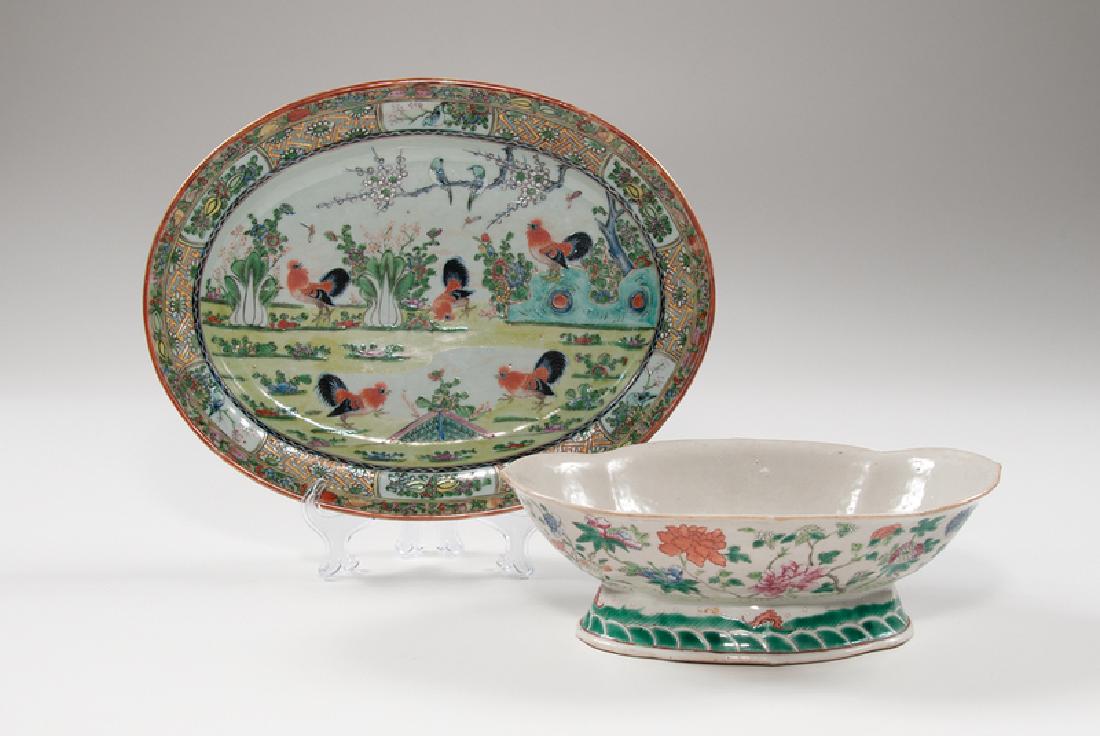 Famille Verte Export Bowl and Platter (1 of 2)